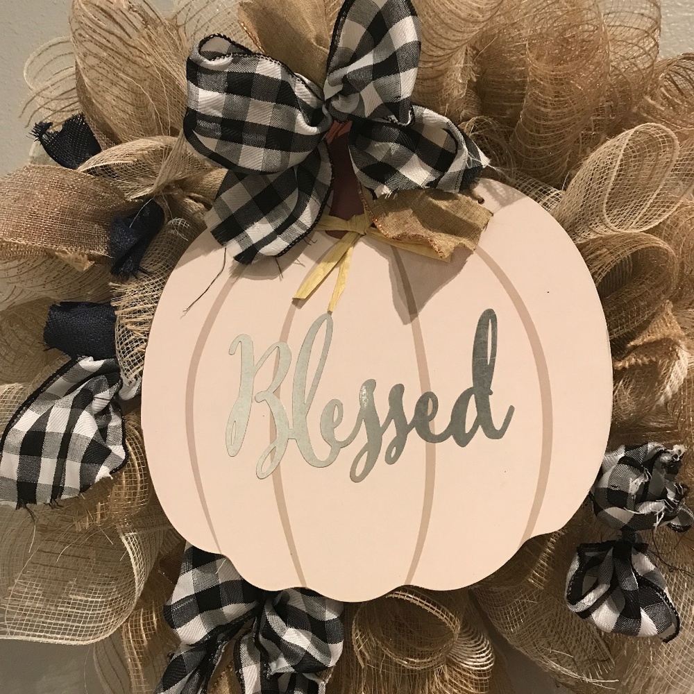 HAND CRAFTED Wreath Blessings Have A Blessed Chec…FINAL SALE